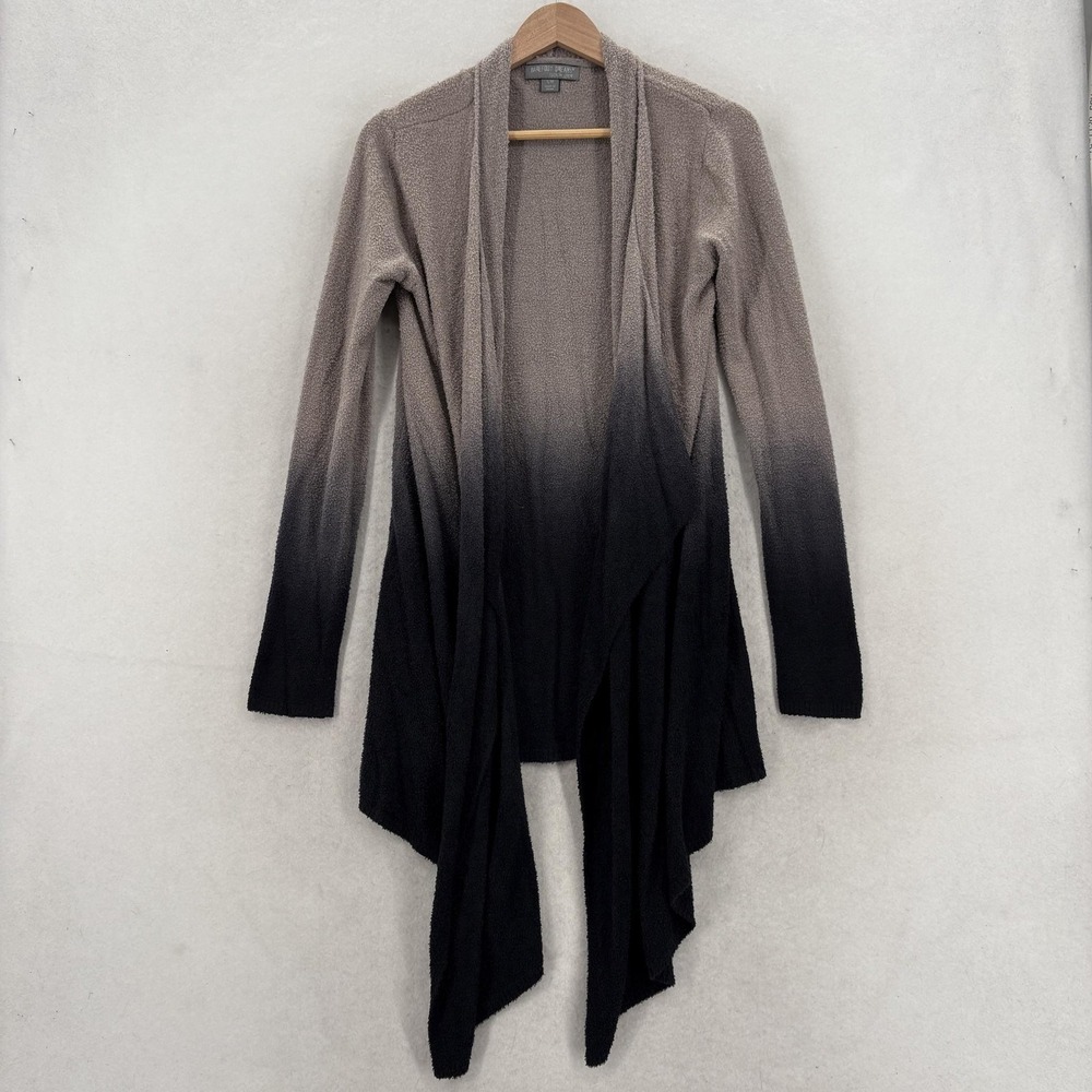 Barefoot Dreams CozyChic Lite Cardigan Sweater Womens S/M Gray Ombre Open Front
